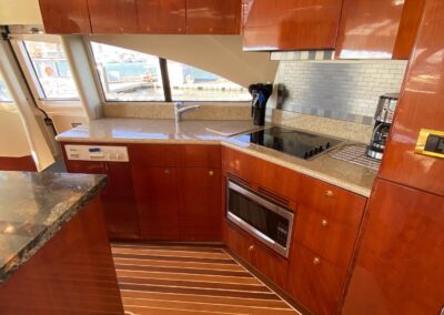 Interior photo of kitchen on board